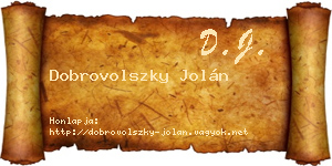 Dobrovolszky Jolán névjegykártya