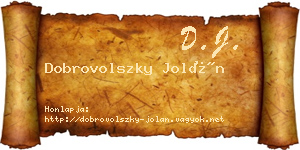 Dobrovolszky Jolán névjegykártya