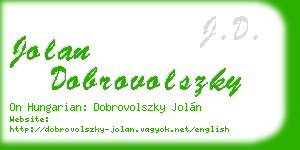jolan dobrovolszky business card