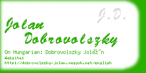 jolan dobrovolszky business card
